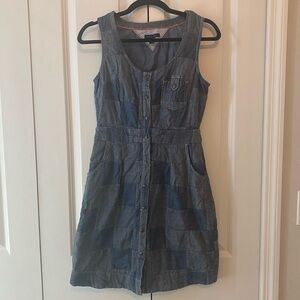Tommy Hilfiger Denim Patchwork Square Snap Button Dress